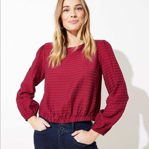 LOFT NWT Striped Wrap Back Cropped Top